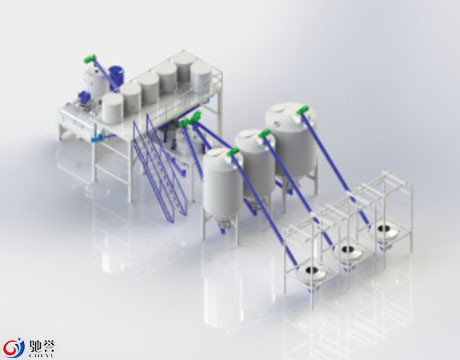 Poeder Mixer Mengmachine Met Doseersysteem En Grondstoffen Laadtrechter